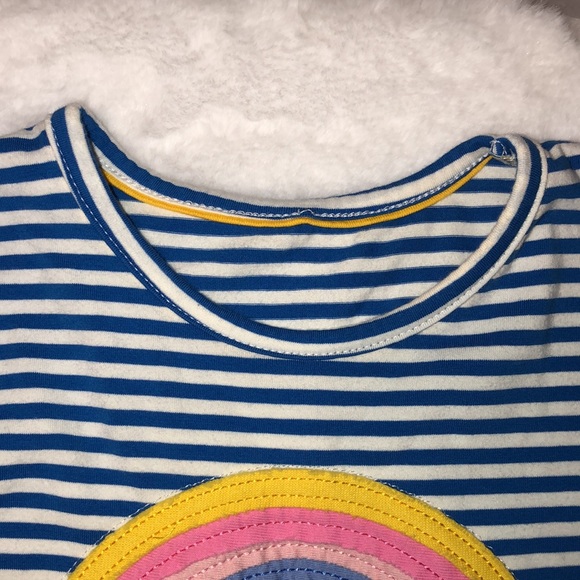 Long Sleeve Striped Appliqué Cotton Shirt Dress with Rainbow 🌈 - Picture 5 of 14